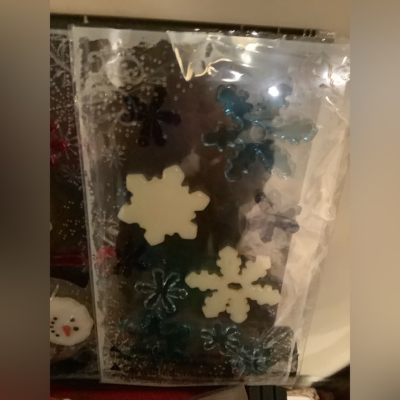 Christmas decorations package, ornaments, lights, gel window decals, sock holder - Picture 2 of 10